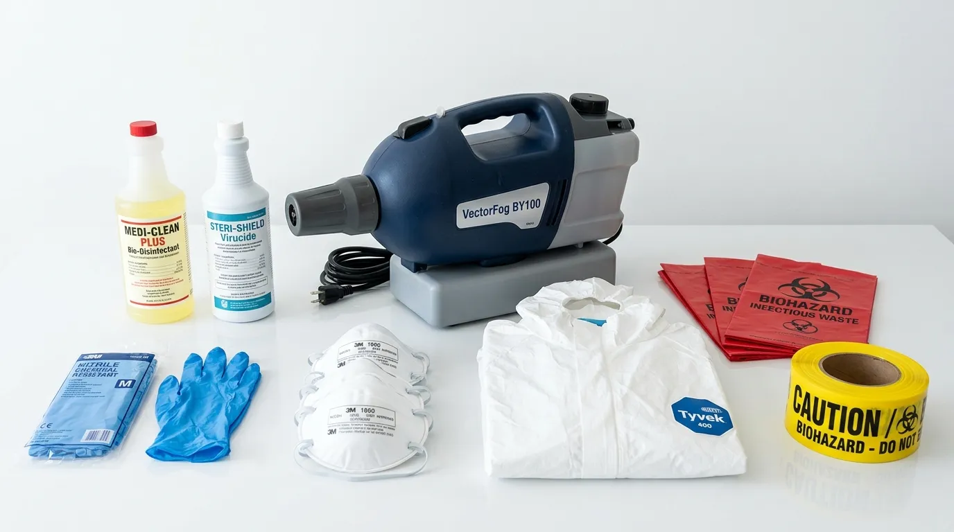 Professional biohazard remediation crew working in Sunset Park